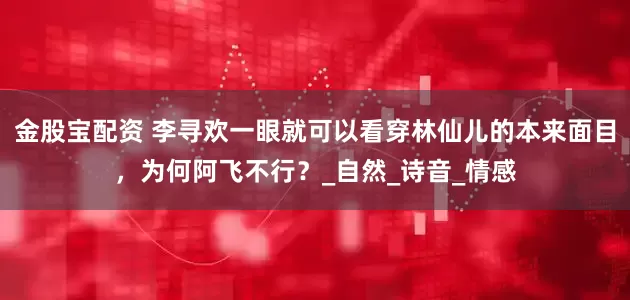 金股宝配资 李寻欢一眼就可以看穿林仙儿的本来面目，为何阿飞不行？_自然_诗音_情感