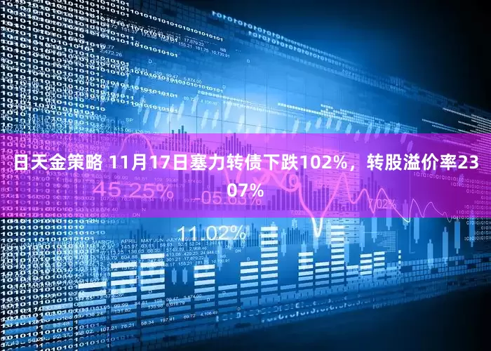 日天金策略 11月17日塞力转债下跌102%，转股溢价率2307%